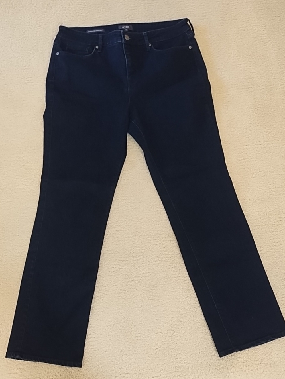 NYDJ Dark Blue Marilyn Straight Lift X Tuck Tech Jeans Womens 14